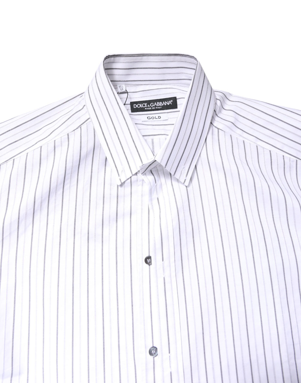 Hemd White Stripes aus Baumwolle GOLD festlich