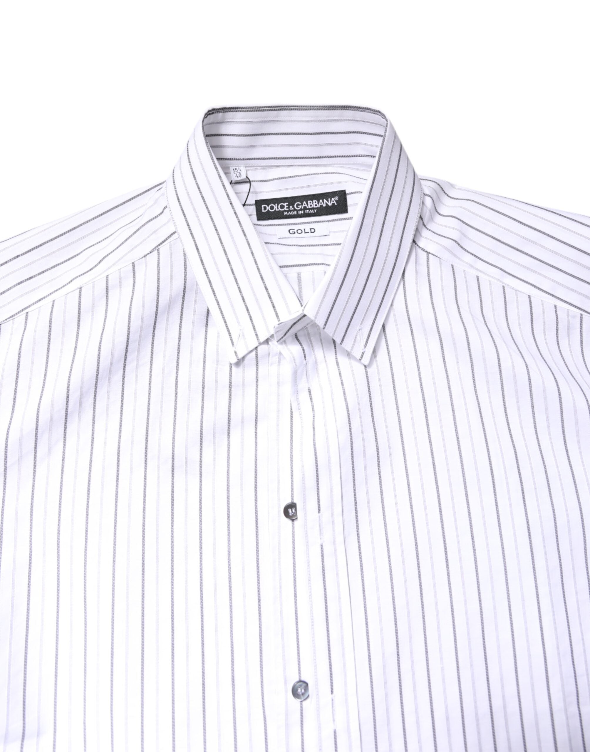 Hemd White Stripes aus Baumwolle GOLD festlich