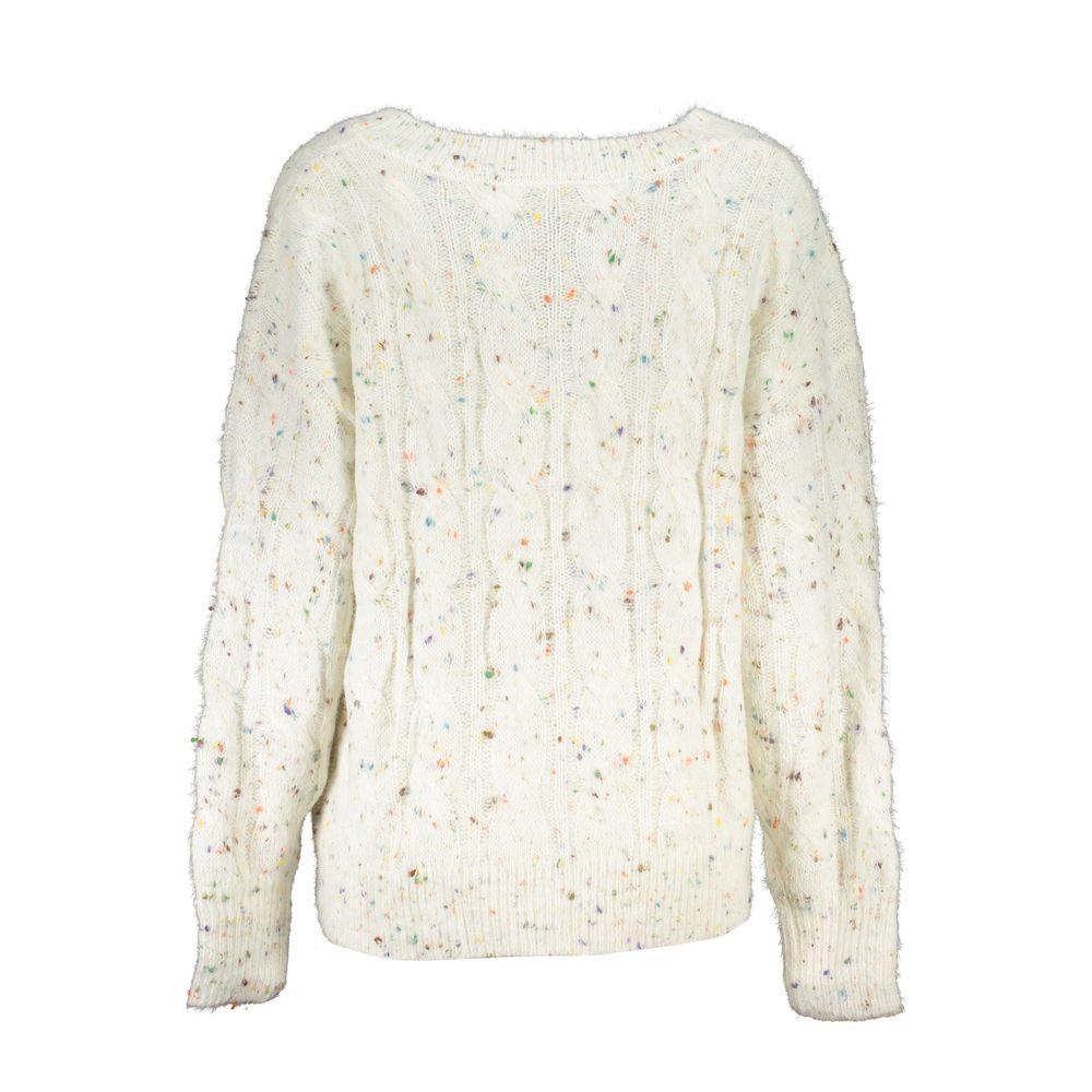 Weißer Acryl-Pullover für Damen