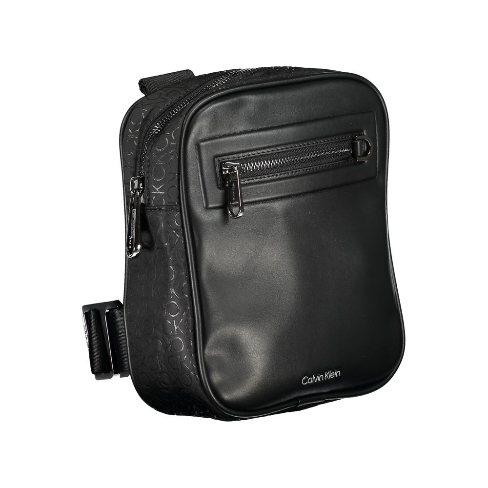 Black Polyester Men's Shoulder Bag