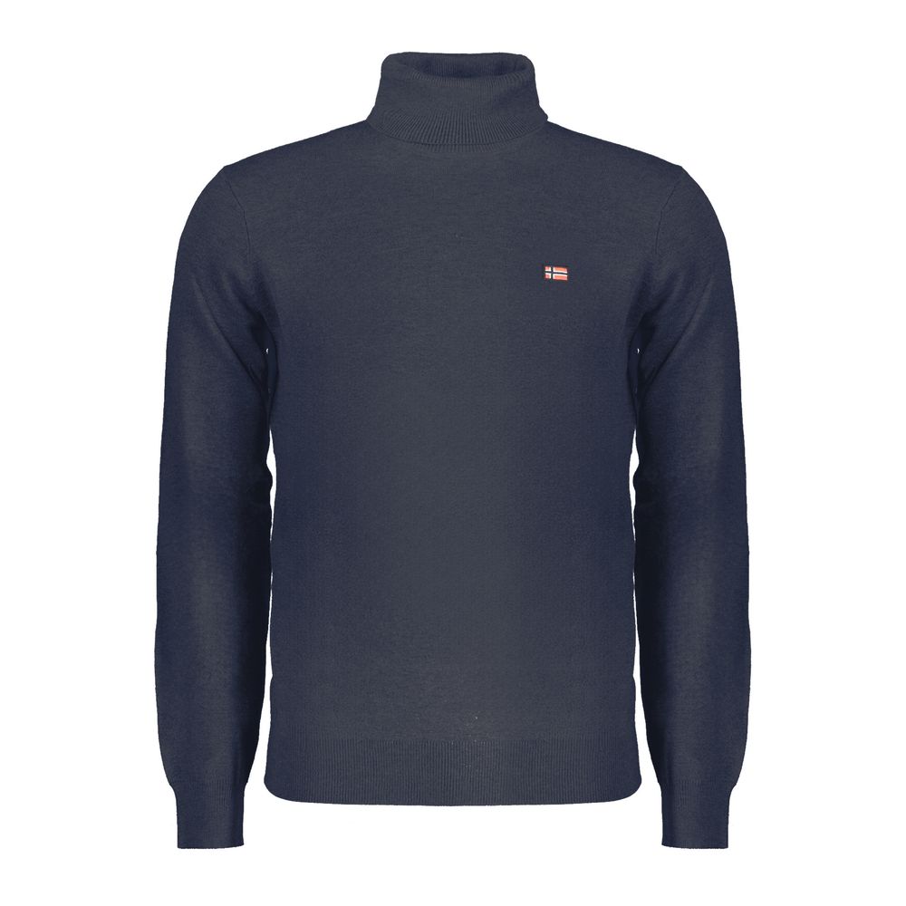 Blauer Herrenpullover aus Wolle