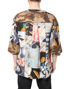 Multicolor Patchwork Short Sleeves Shirt
