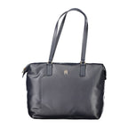 Schultertasche aus blauem Polyester für Damen