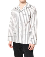 White Stripes Lounge-Pyjama-Oberteil