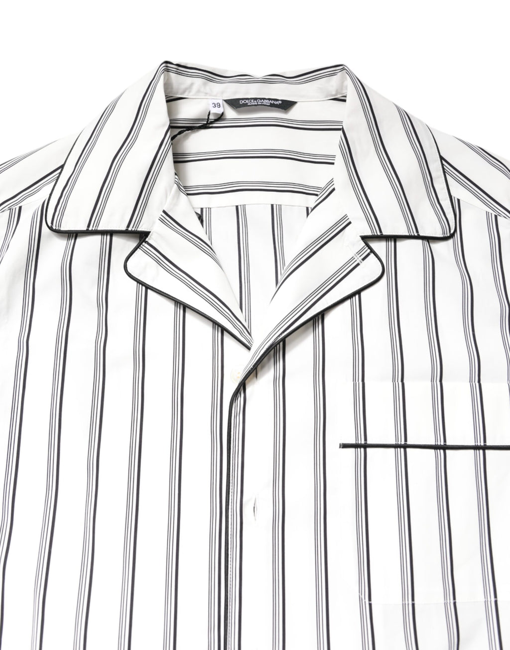White Stripes Lounge-Pyjama-Oberteil
