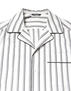 White Stripes Lounge-Pyjama-Oberteil