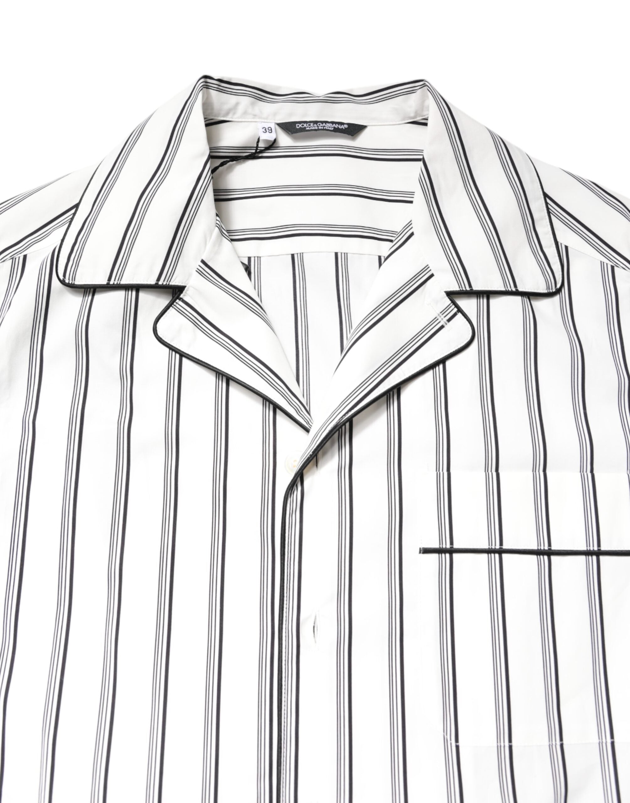 White Stripes Lounge-Pyjama-Oberteil