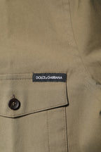 Brown Cotton Stretch Casual Long Sleeves Shirt