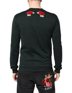 Black Sequined Embellished Pullover Sweater