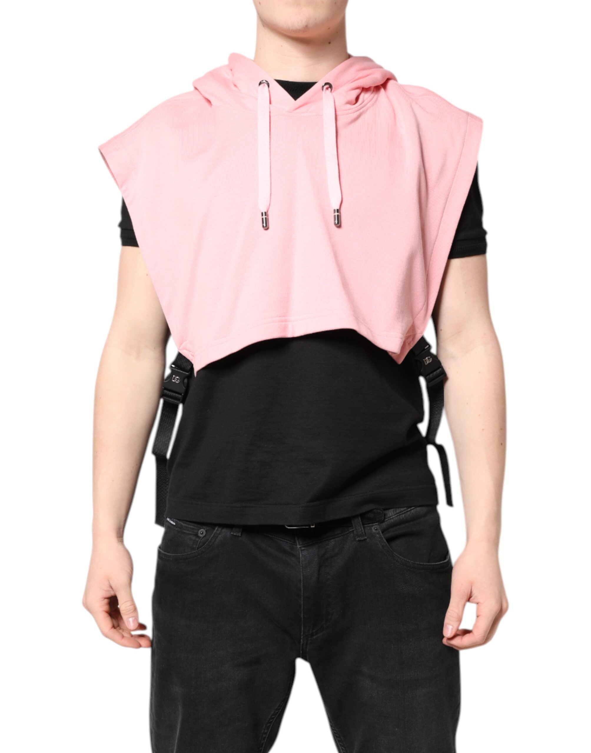 Rosa Baumwolle Kapuzen Herren Sportswear Weste Pullover