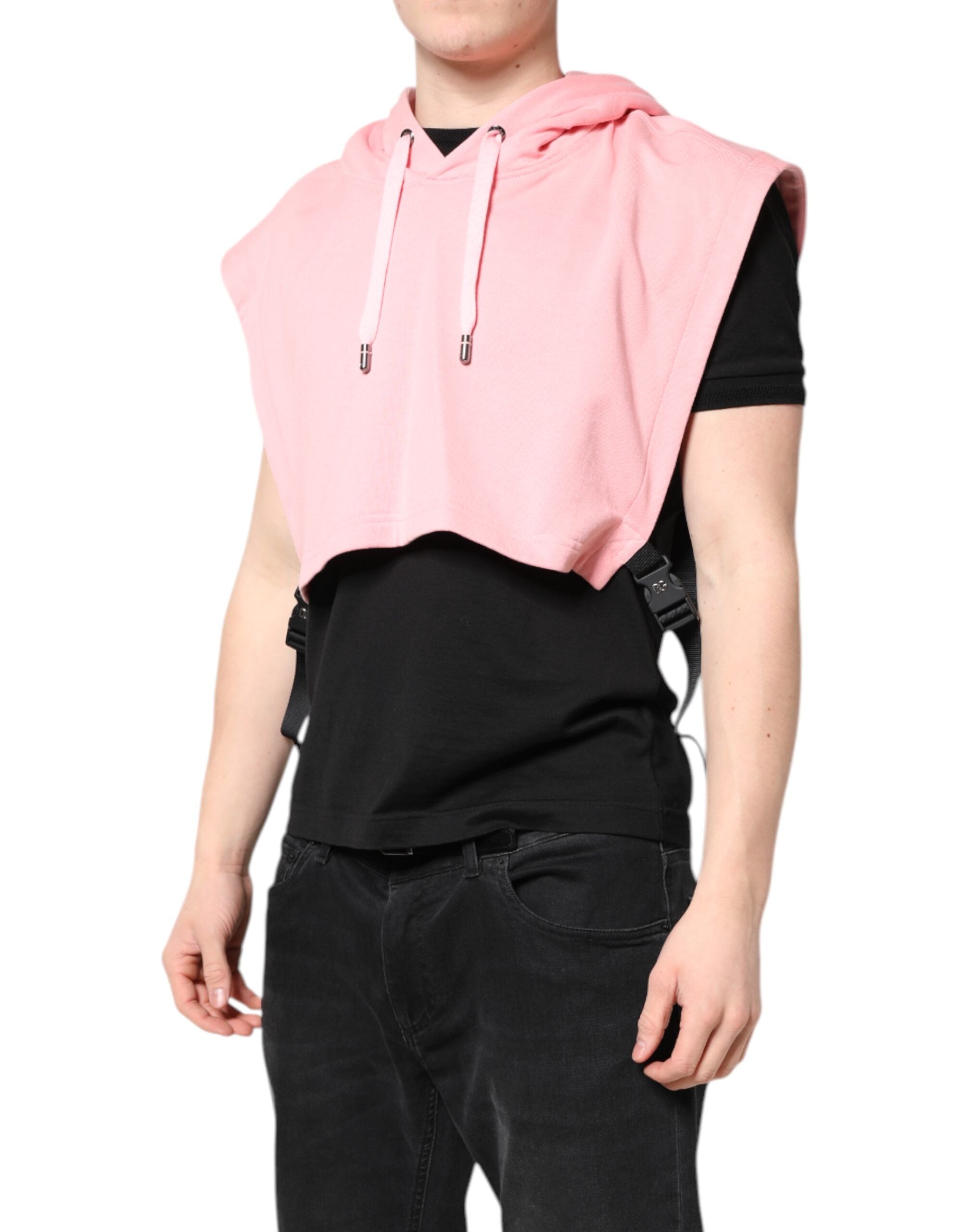 Rosa Baumwolle Kapuzen Herren Sportswear Weste Pullover