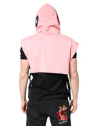 Rosa Baumwolle Kapuzen Herren Sportswear Weste Pullover