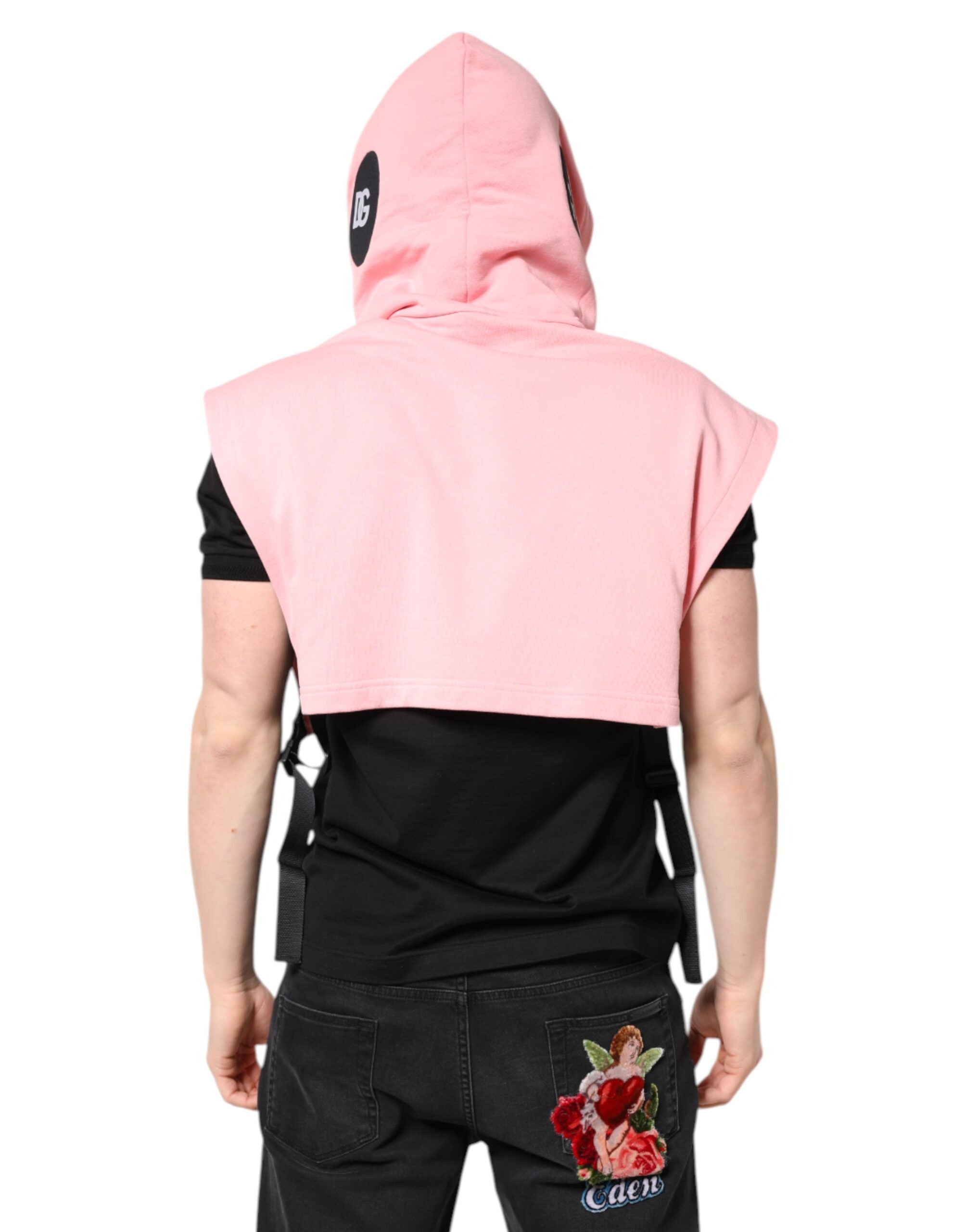 Rosa Baumwolle Kapuzen Herren Sportswear Weste Pullover