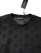 Schwarzes durchsichtiges T-Shirt mit Logo und kurzen Ärmeln