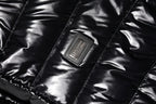 Black Logo Plaque Full Zip Puffer Jacket