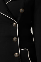 Schwarzer zweireihiger Blazer aus Wolle
