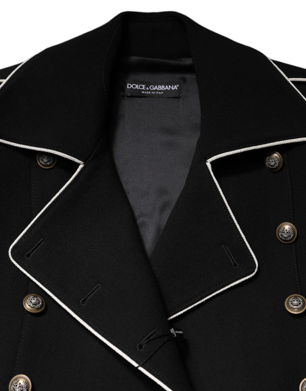 Schwarzer zweireihiger Blazer aus Wolle