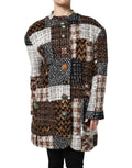 Multicolor Patchwork Button-Down Jacket