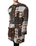 Multicolor Patchwork Button-Down Jacket