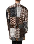 Multicolor Patchwork Button-Down Jacket