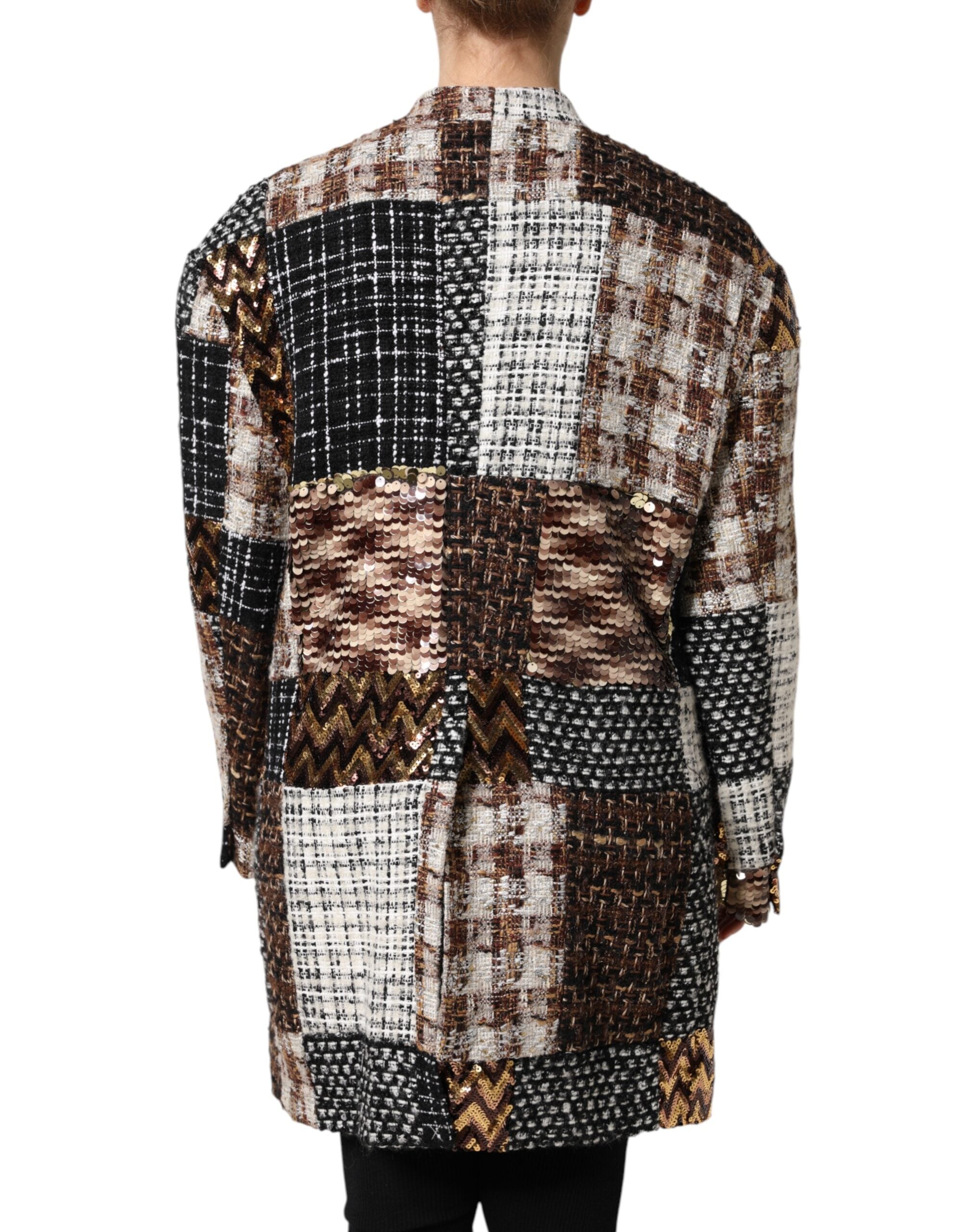 Multicolor Patchwork Button-Down Jacket