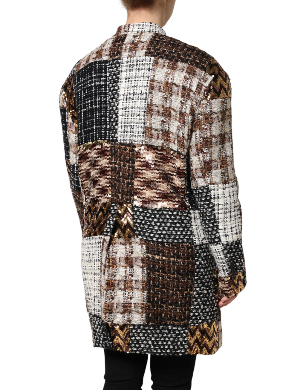 Multicolor Patchwork Button-Down Jacket