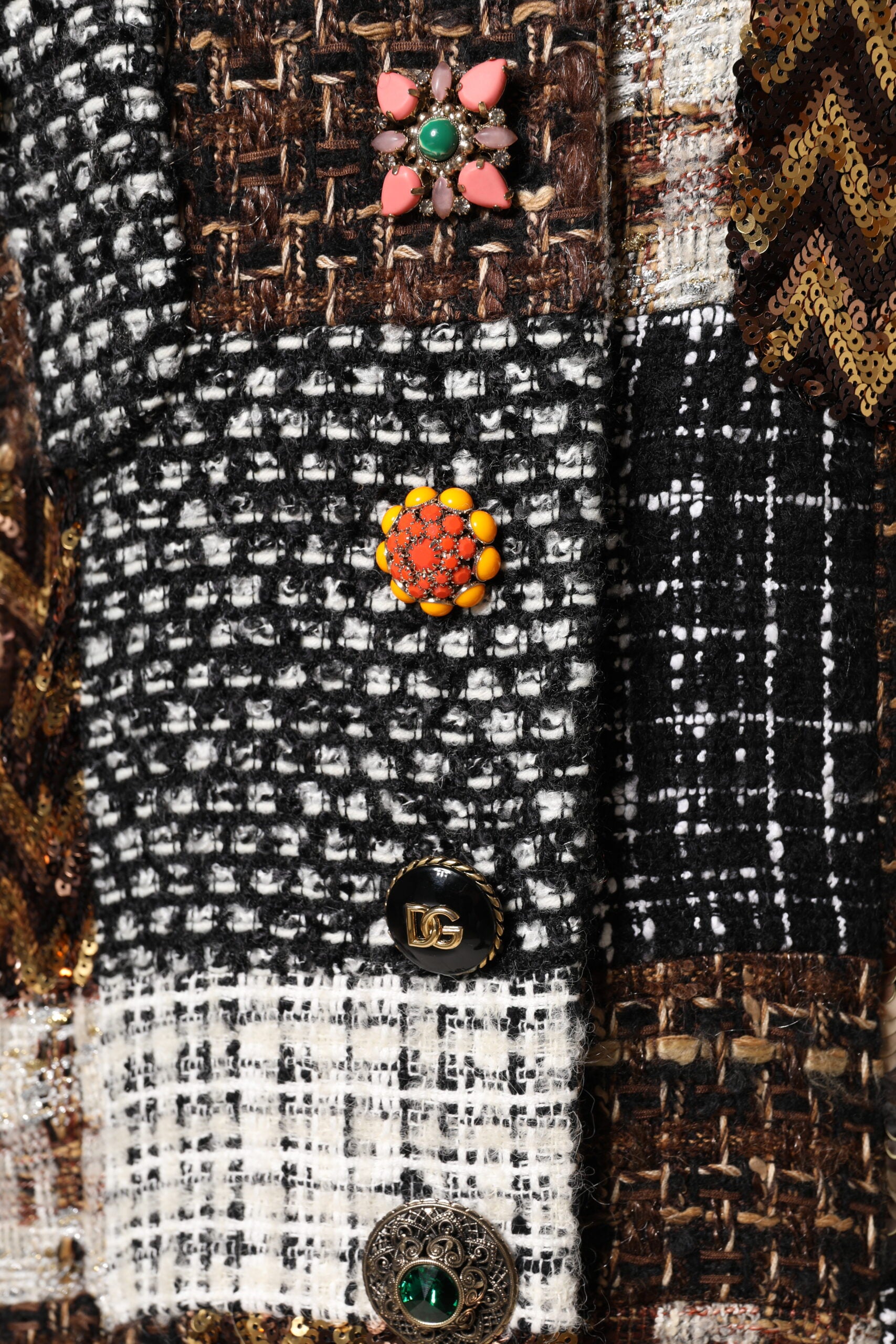 Multicolor Patchwork Button-Down Jacket