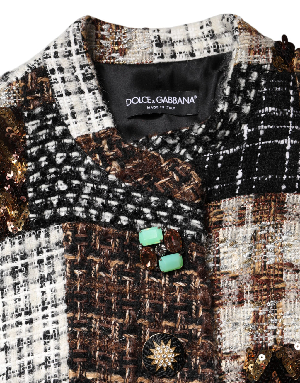 Multicolor Patchwork Button-Down Jacket