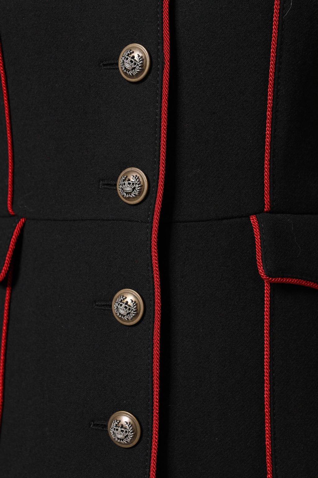 Schwarzer einreihiger Trenchcoat aus Wolle