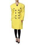 Gelbe zweireihige Trenchcoat-Jacke
