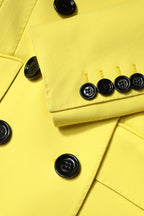 Gelbe zweireihige Trenchcoat-Jacke