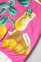 Pink bedruckte Hotpants-Shorts mit hoher Taille