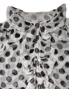 White Black Polka Dot Cotton Sleeveless Top