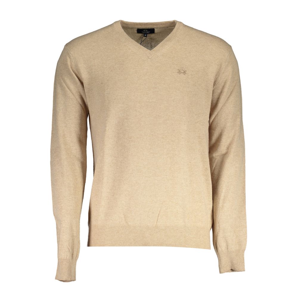 Beige Lyocell Herrenpullover