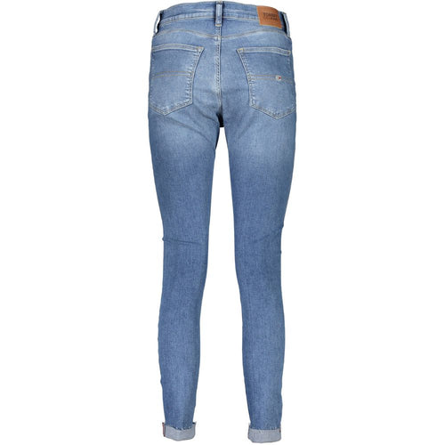 Light Blue Cotton Women's Skinny Jeans