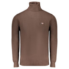 Brauner Polyamid-Herrenpullover