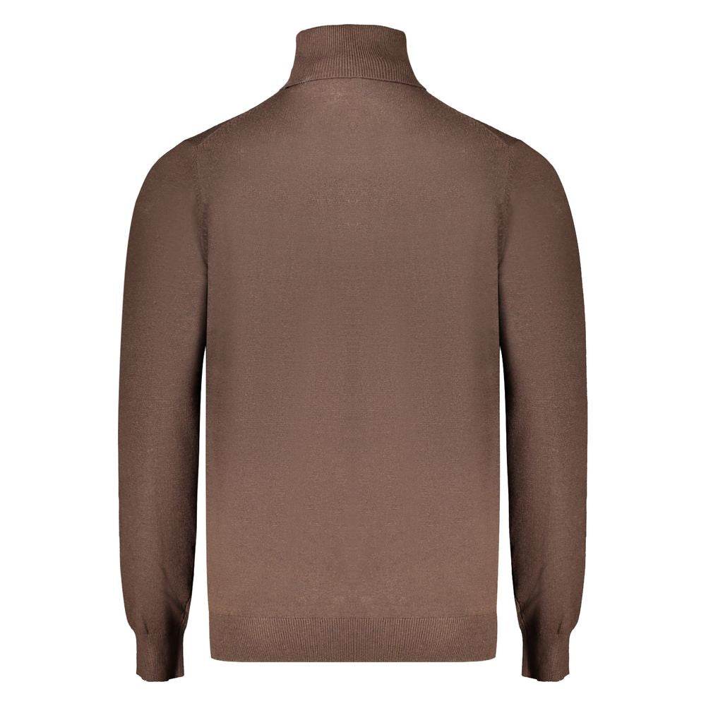 Brauner Polyamid-Herrenpullover
