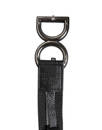 Schwarzer Gürtel aus Polyester mit Logo-Print und DG-Schnalle
