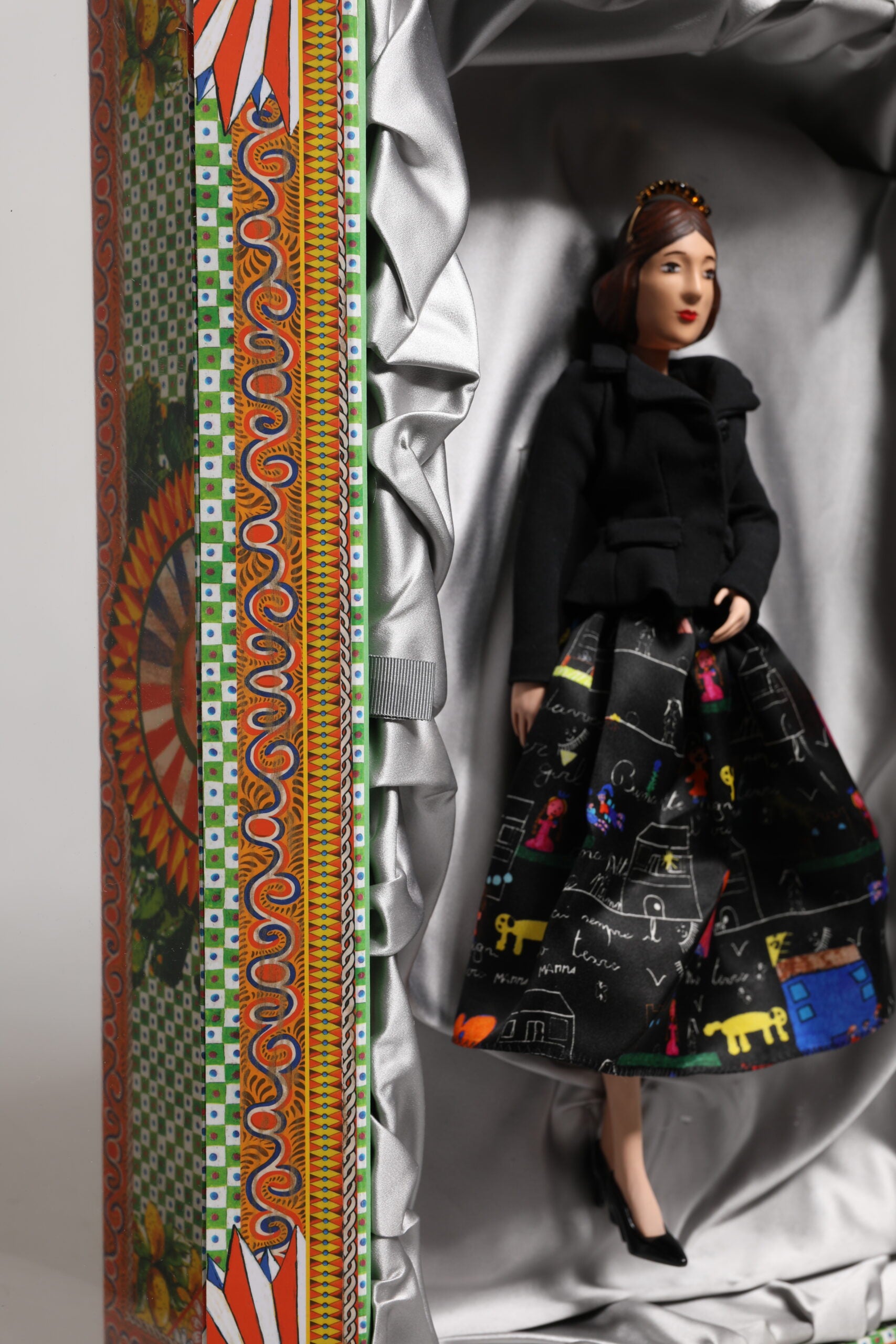 Black Dress Keramik Porzellan Mode Leder Sizilien Puppen
