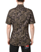 Multicolor Camouflage Button Down GOLD Shirt