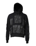 Black Cotton Hooded Sweatshirt
