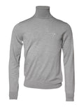 Maglione da uomo in lana grigia a maglia