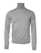 Maglione da uomo in lana grigia a maglia