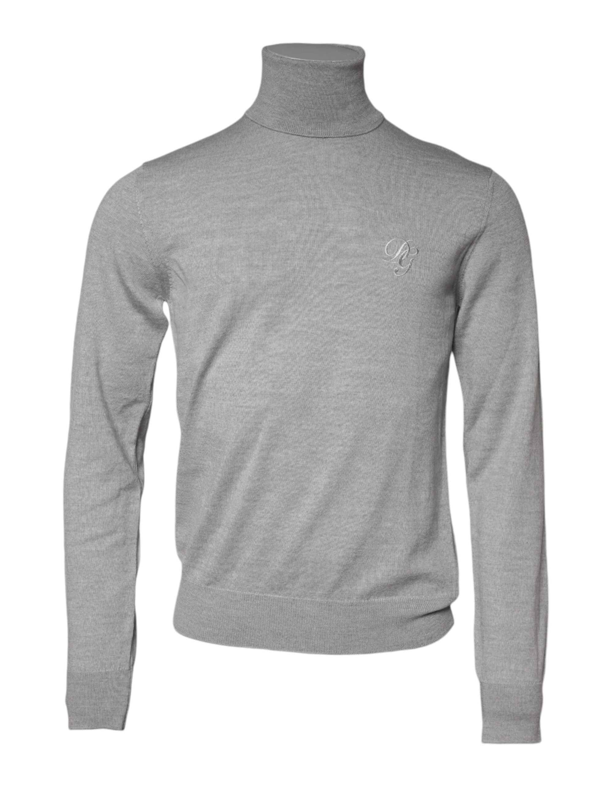 Maglione da uomo in lana grigia a maglia