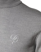 Maglione da uomo in lana grigia a maglia