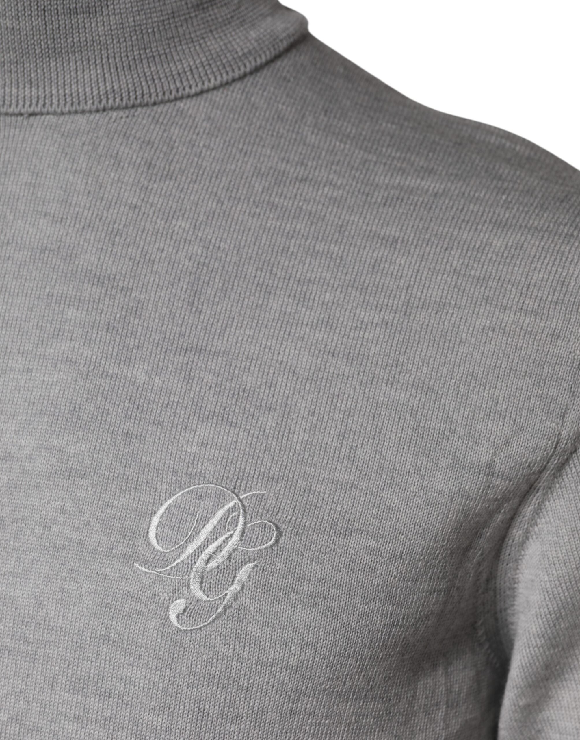 Maglione da uomo in lana grigia a maglia