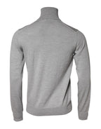 Maglione da uomo in lana grigia a maglia