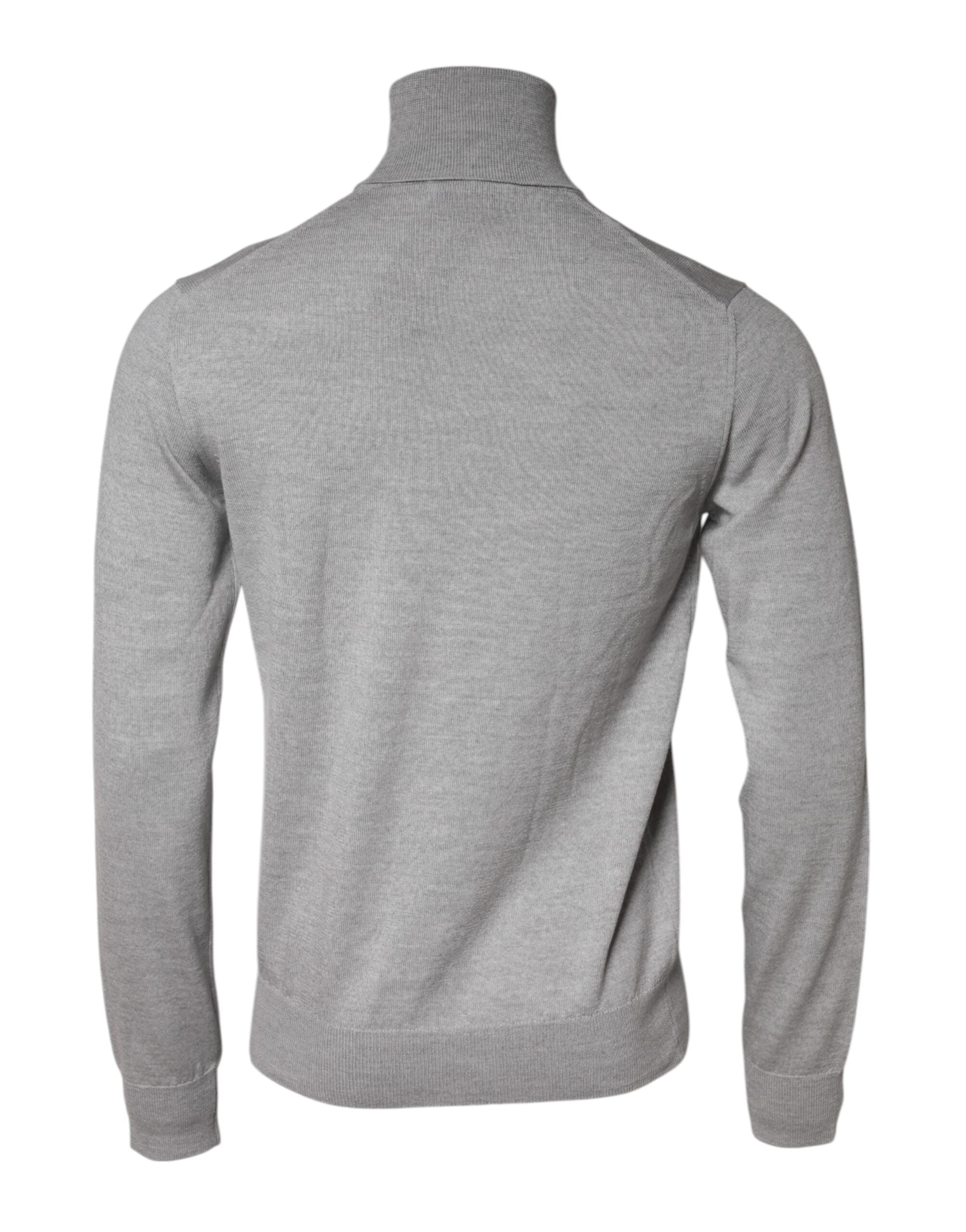 Maglione da uomo in lana grigia a maglia