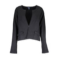 Schwarze Damen Strickjacke aus Wolle