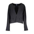 Schwarze Damen Strickjacke aus Wolle